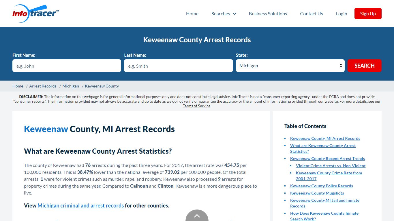 Keweenaw County, MI Arrests, Mugshots & Jail Records - InfoTracer